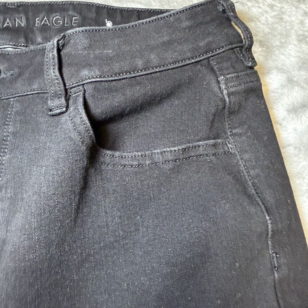American Eagle Womens Size 12 Long The Dream Jean Black High Rise Jegging Skinny - Picture 13 of 16